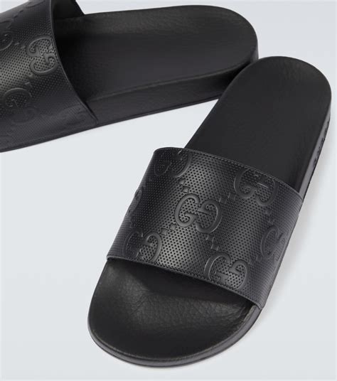 gucci rubber gg slides white|gucci slides black worn.